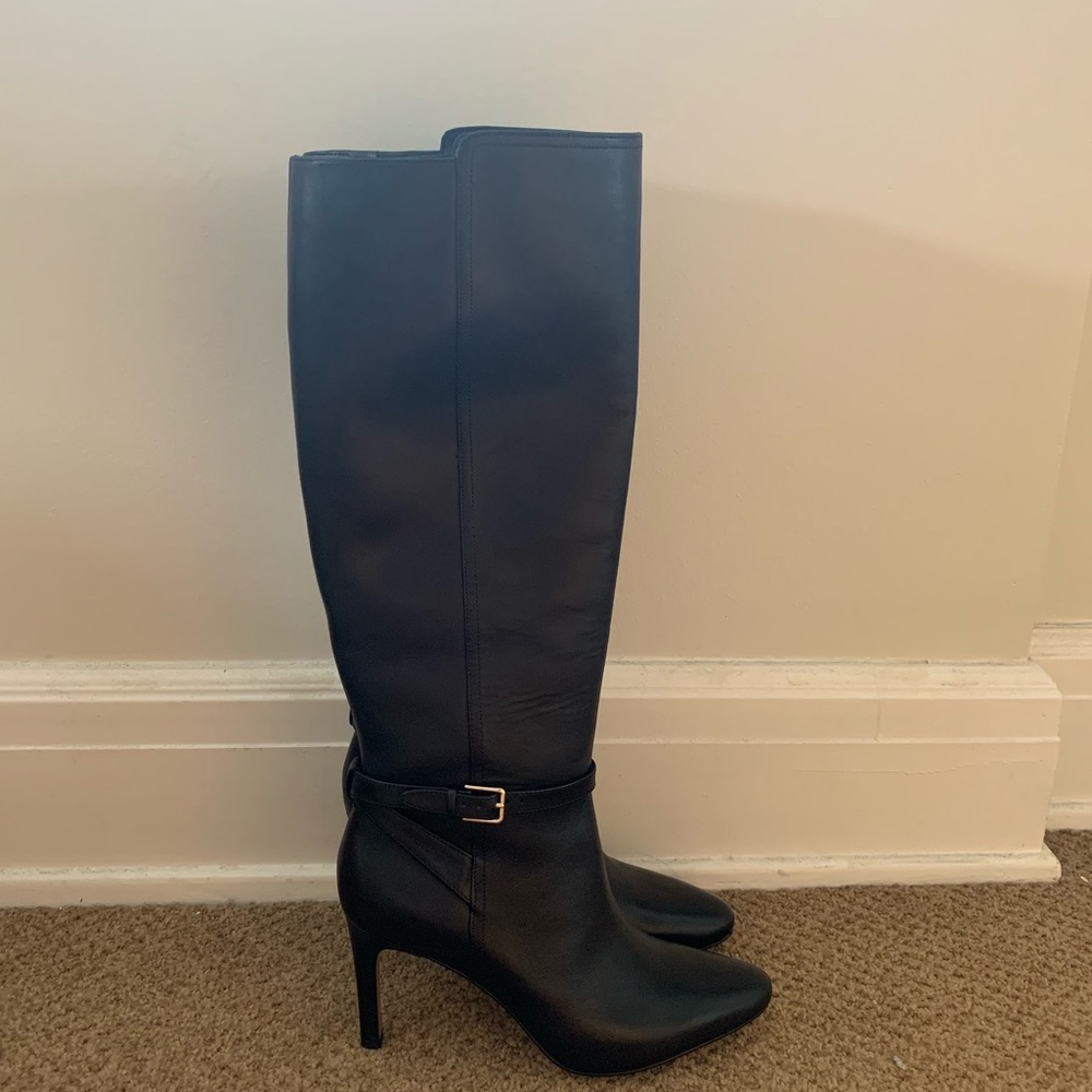 Leather High-Heel Buckle Boot - Picture 2 of 4